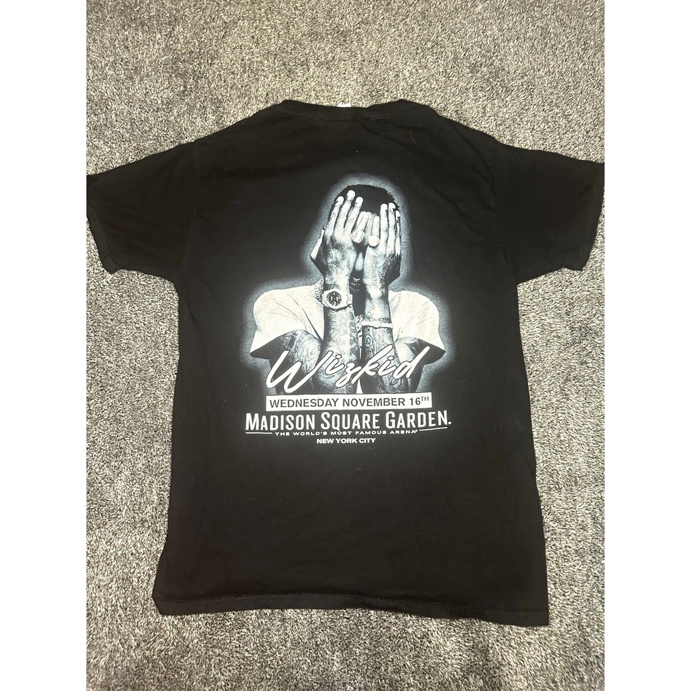 Wizkid Tour 2022 Madison Square Garden NYC Concert T Shirt Black Small Reverse